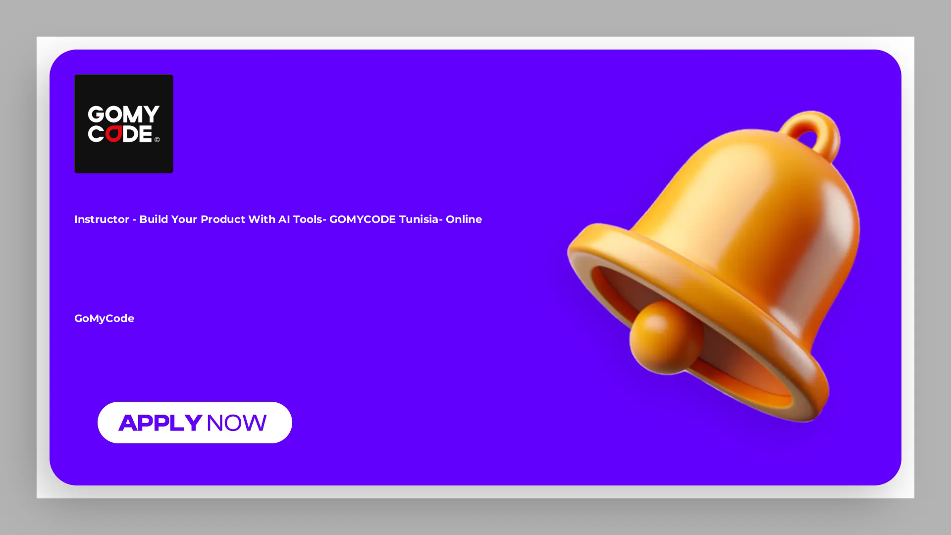Instructor - Build your Product with AI tools- GOMYCODE Tunisia- Online ...